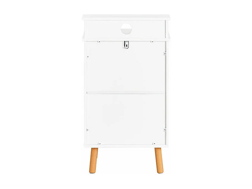 SoBuy FBT125-W Table de Chevet, Table de Nuit, Table d'Appoint, Bout de Canapé avec 1 Étagère, 2 Tiroirs et 1 Compartiment Ouvert