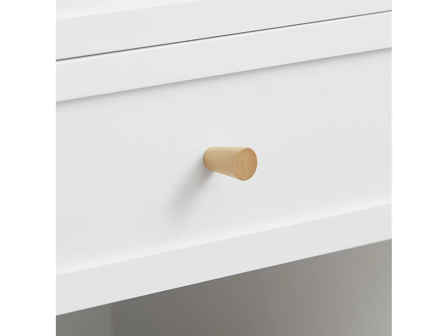 SoBuy FBT125-W Table de Chevet, Table de Nuit, Table d'Appoint, Bout de Canapé avec 1 Étagère, 2 Tiroirs et 1 Compartiment Ouvert