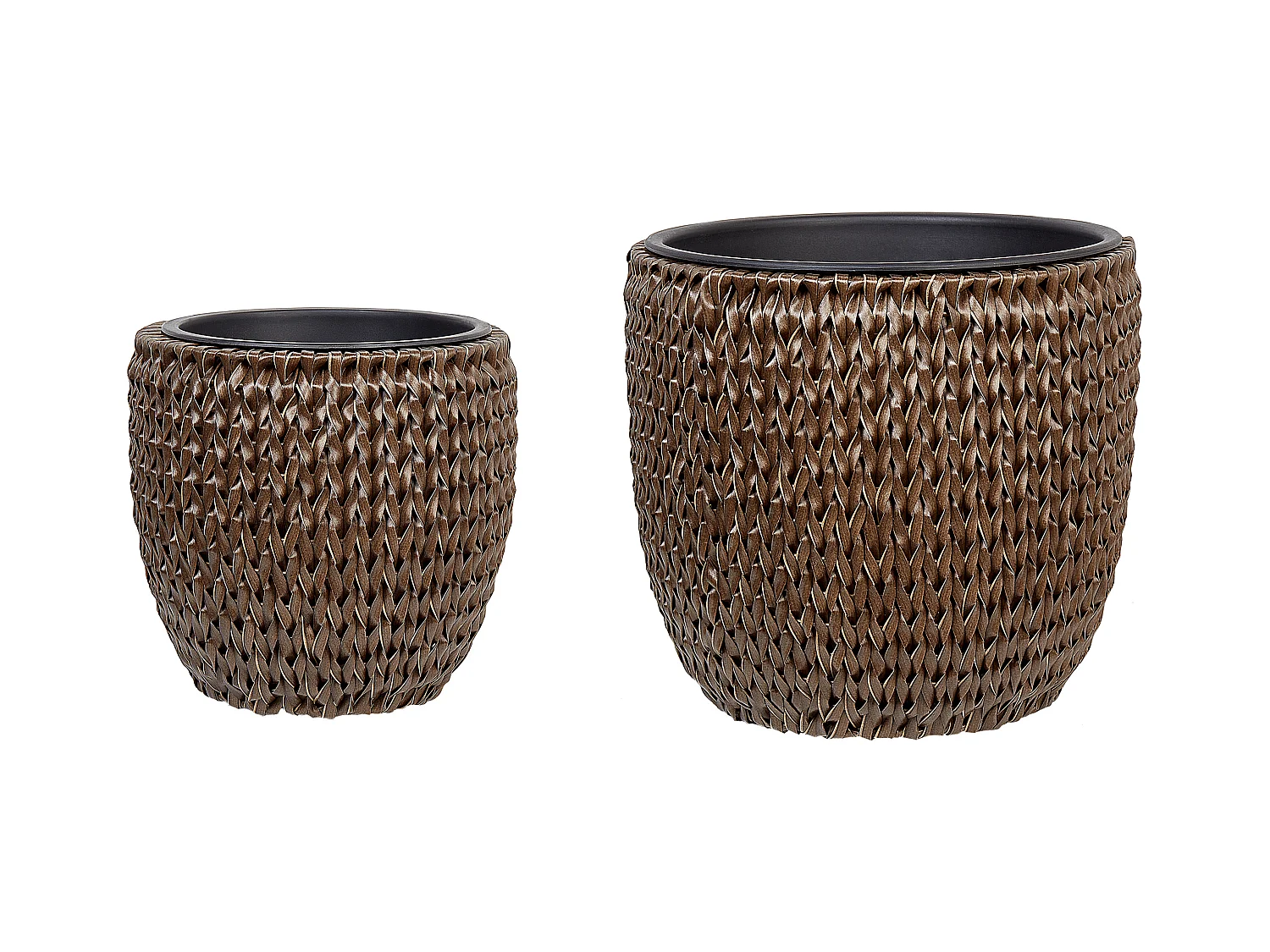 Lot de 3 pots de fleurs BERBERIS 34/45 cm Marron foncé