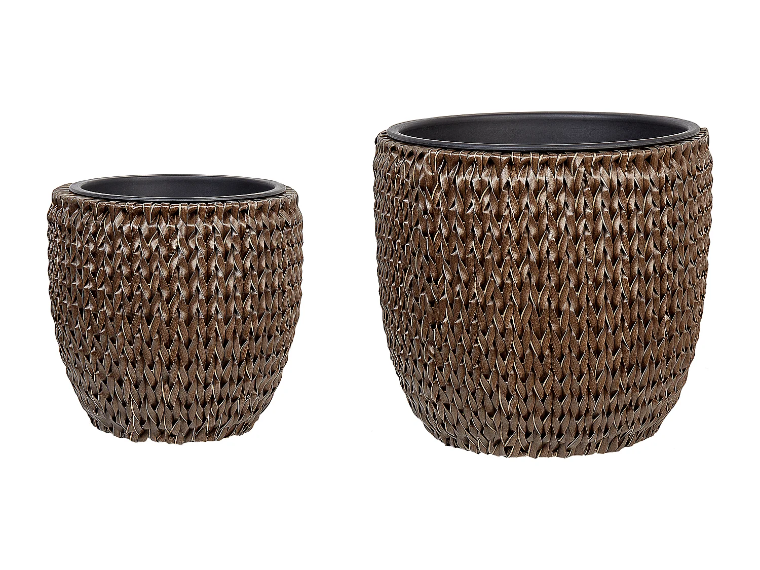 Lot de 3 pots de fleurs BERBERIS 34/45 cm Marron foncé