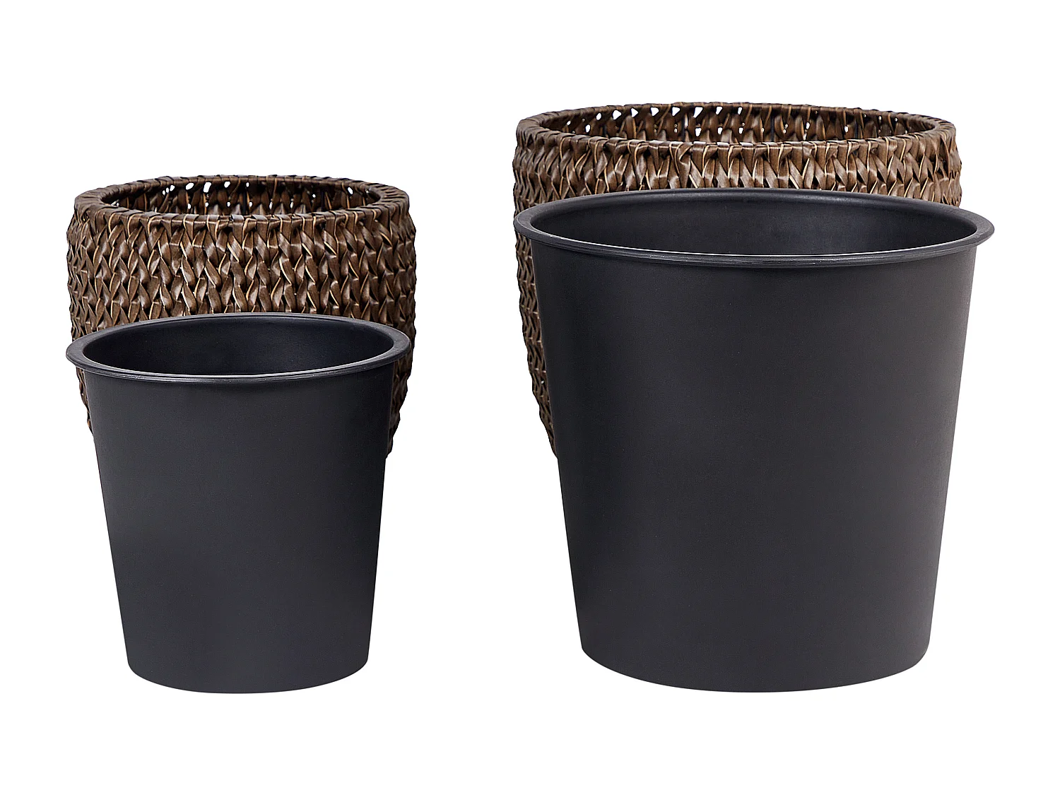 Lot de 3 pots de fleurs BERBERIS 34/45 cm Marron foncé