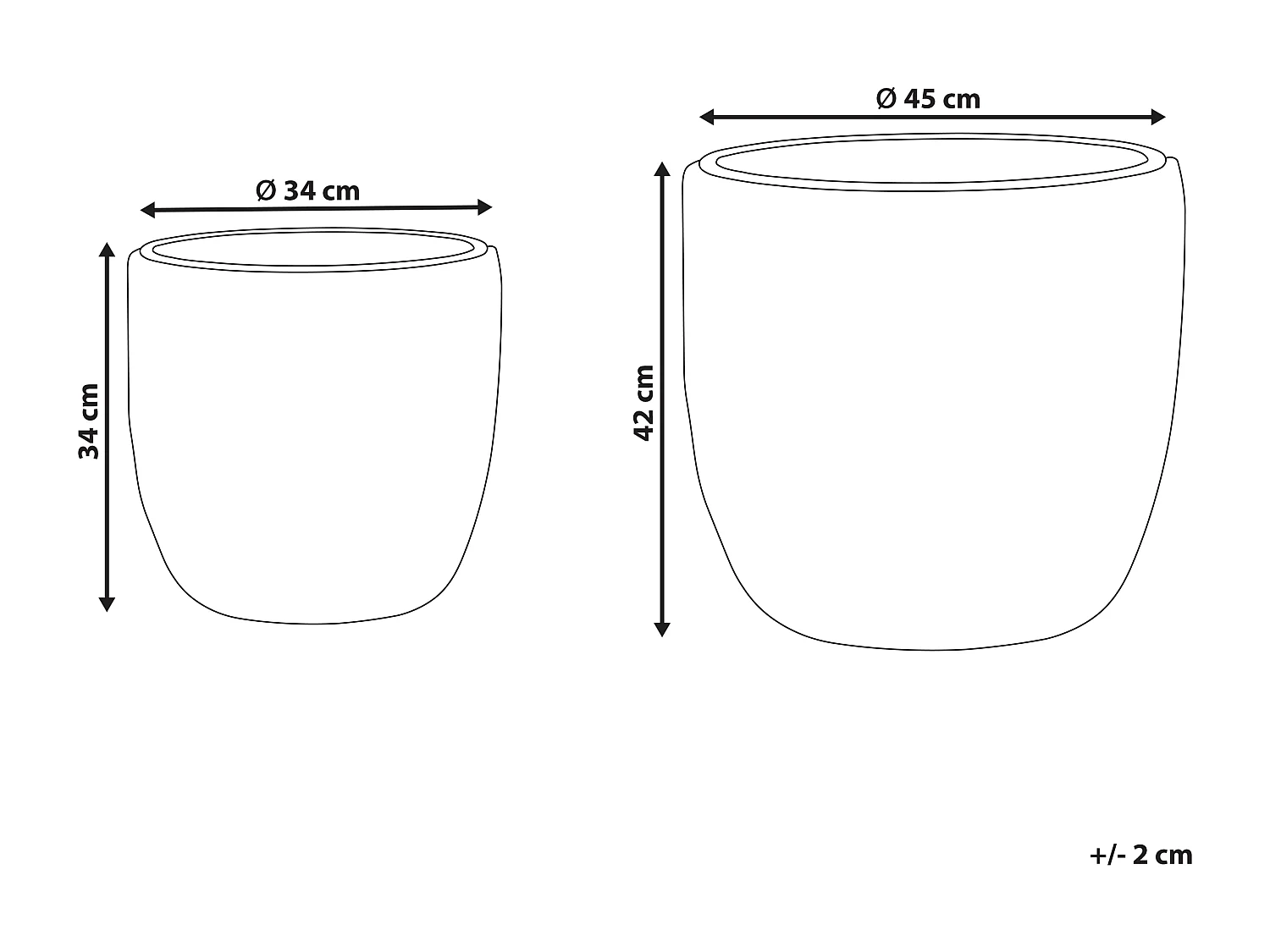Lot de 3 pots de fleurs BERBERIS 34/45 cm Marron foncé