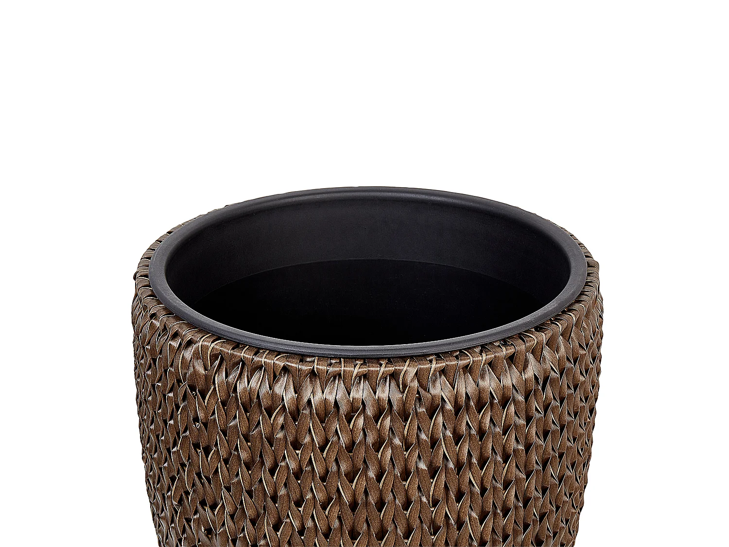 Lot de 3 pots de fleurs BERBERIS Polyrotin 34/45 cm Marron foncé