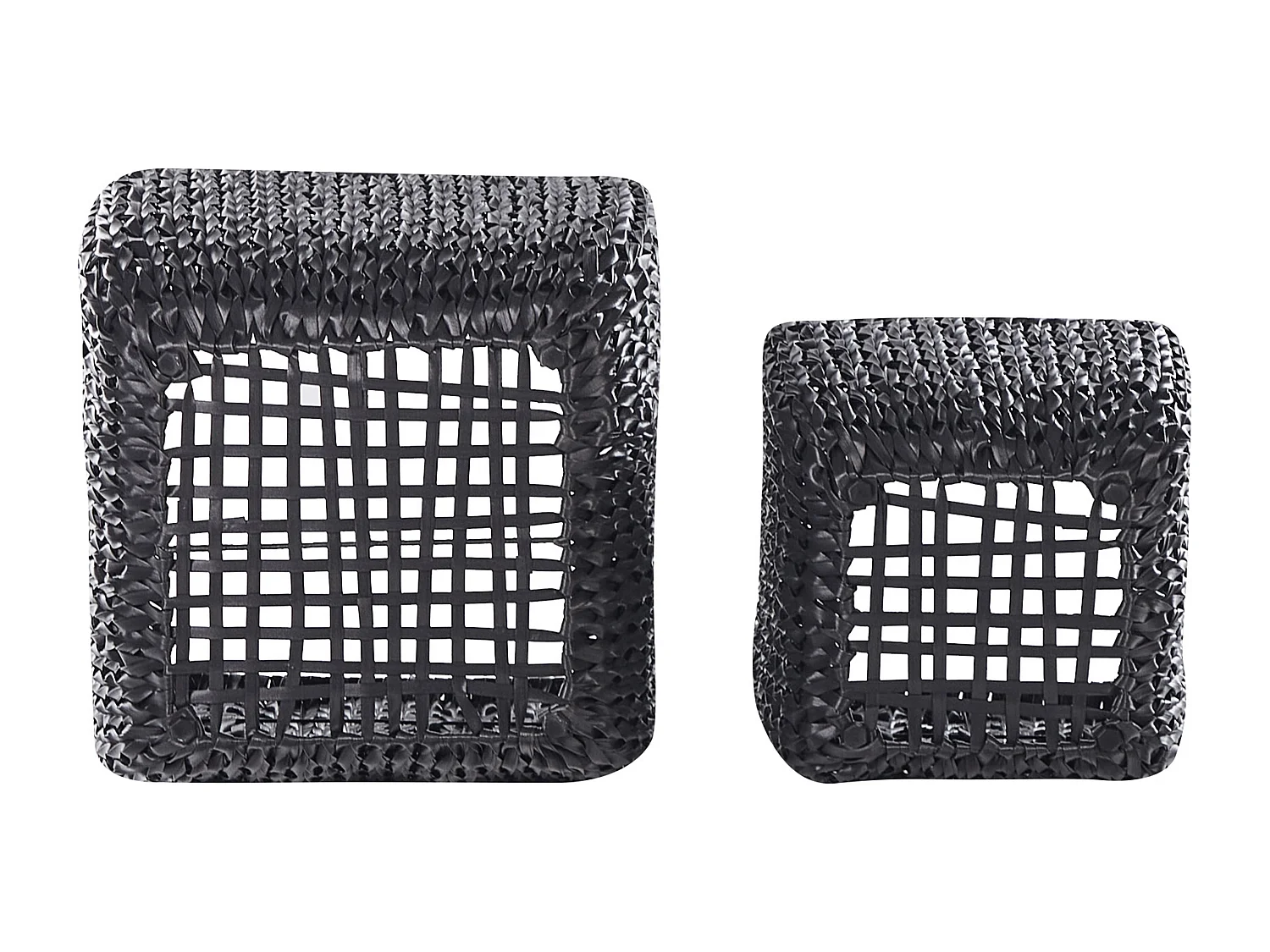 Set mit 2 Blumentöpfen BERBERIS PE Rattan 34/45 cm Schwarz