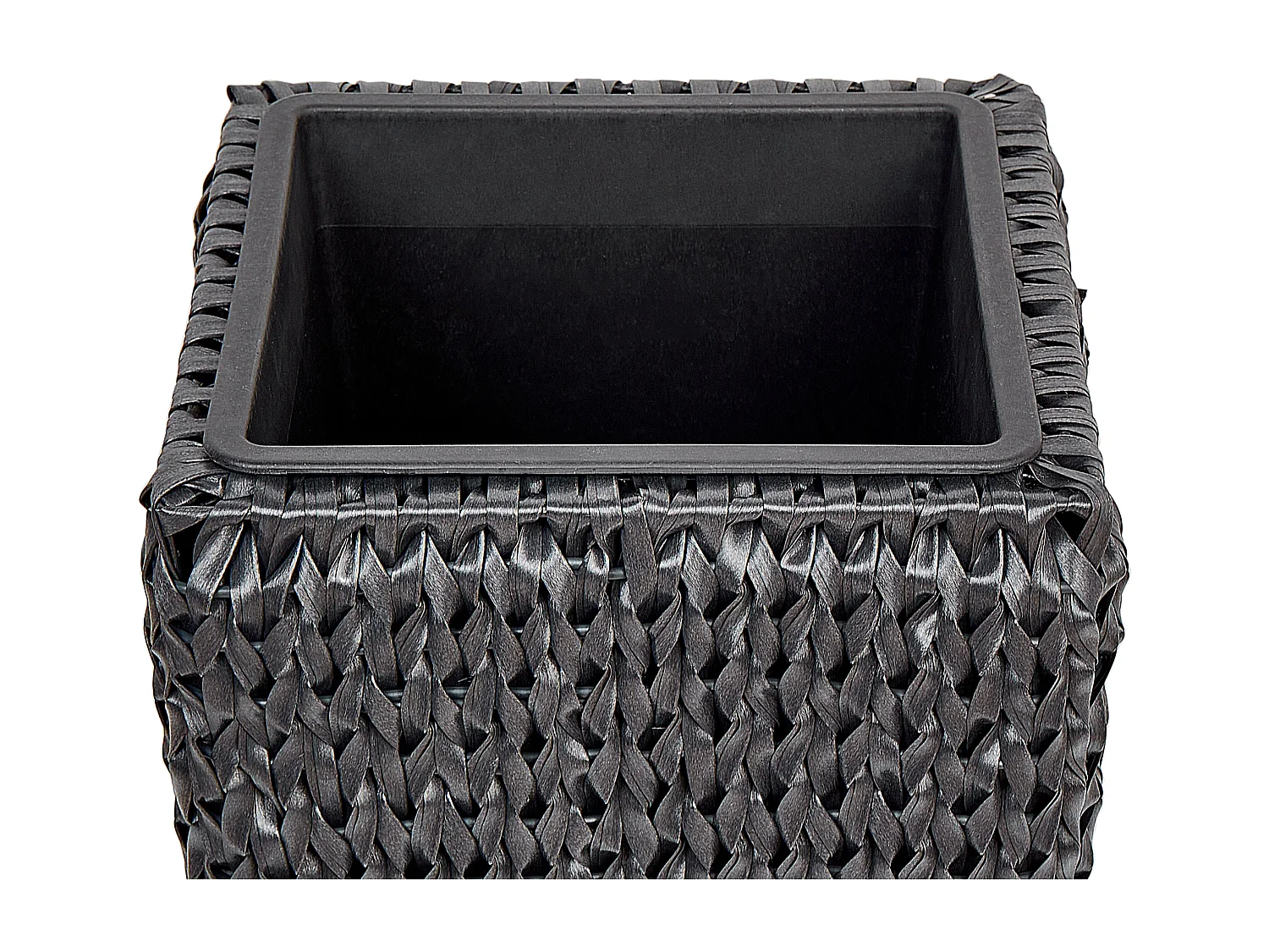 Set mit 2 Blumentöpfen BERBERIS PE Rattan 34/45 cm Schwarz