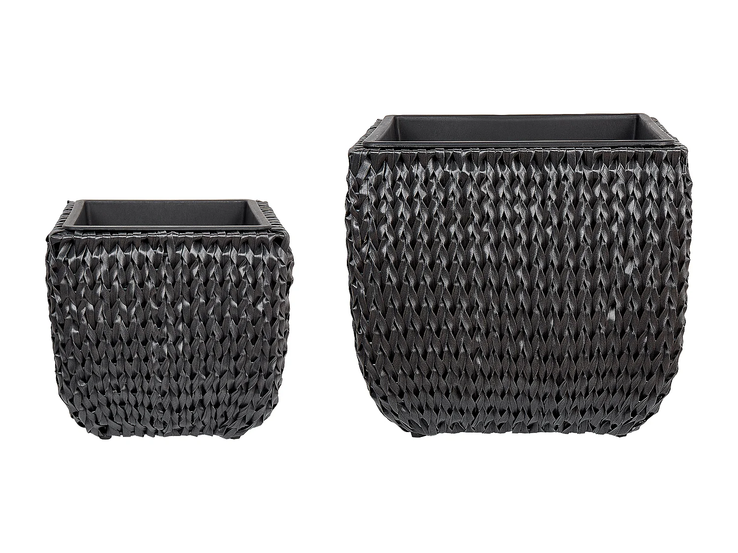 Lot de 2 pots de fleurs BERBERIS 34/45 cm Noir