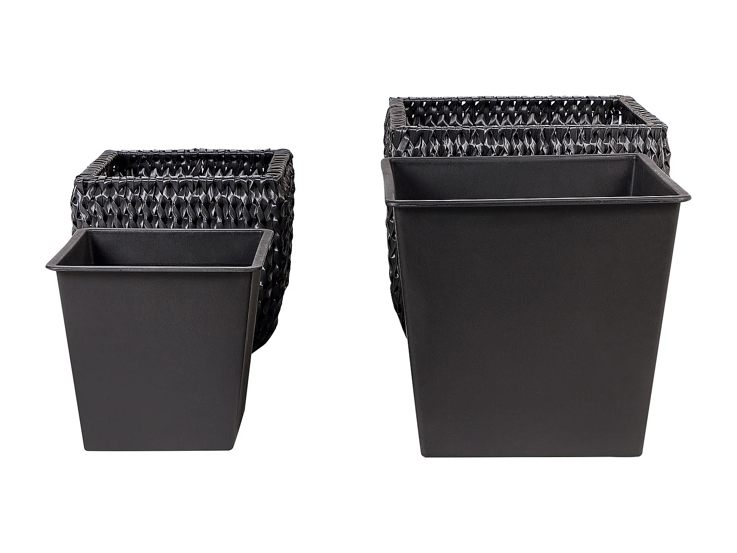 Lot de 2 pots de fleurs BERBERIS 34/45 cm Noir
