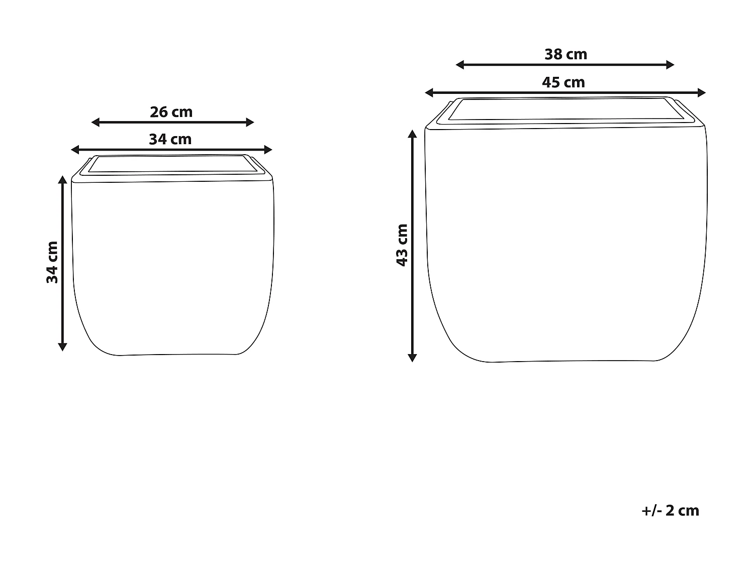 Conjunto de 2 macetas BERBERIS Ratán sintético 34/45 cm Negro