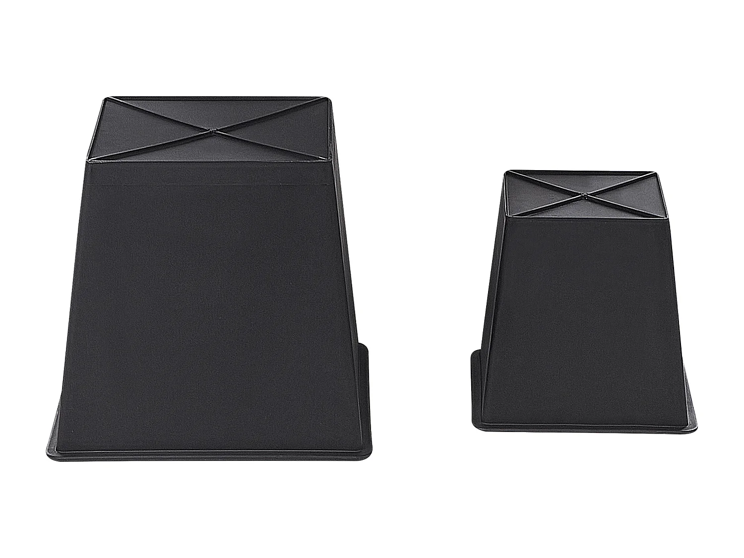 Conjunto de 2 macetas BERBERIS Ratán sintético 34/45 cm Negro