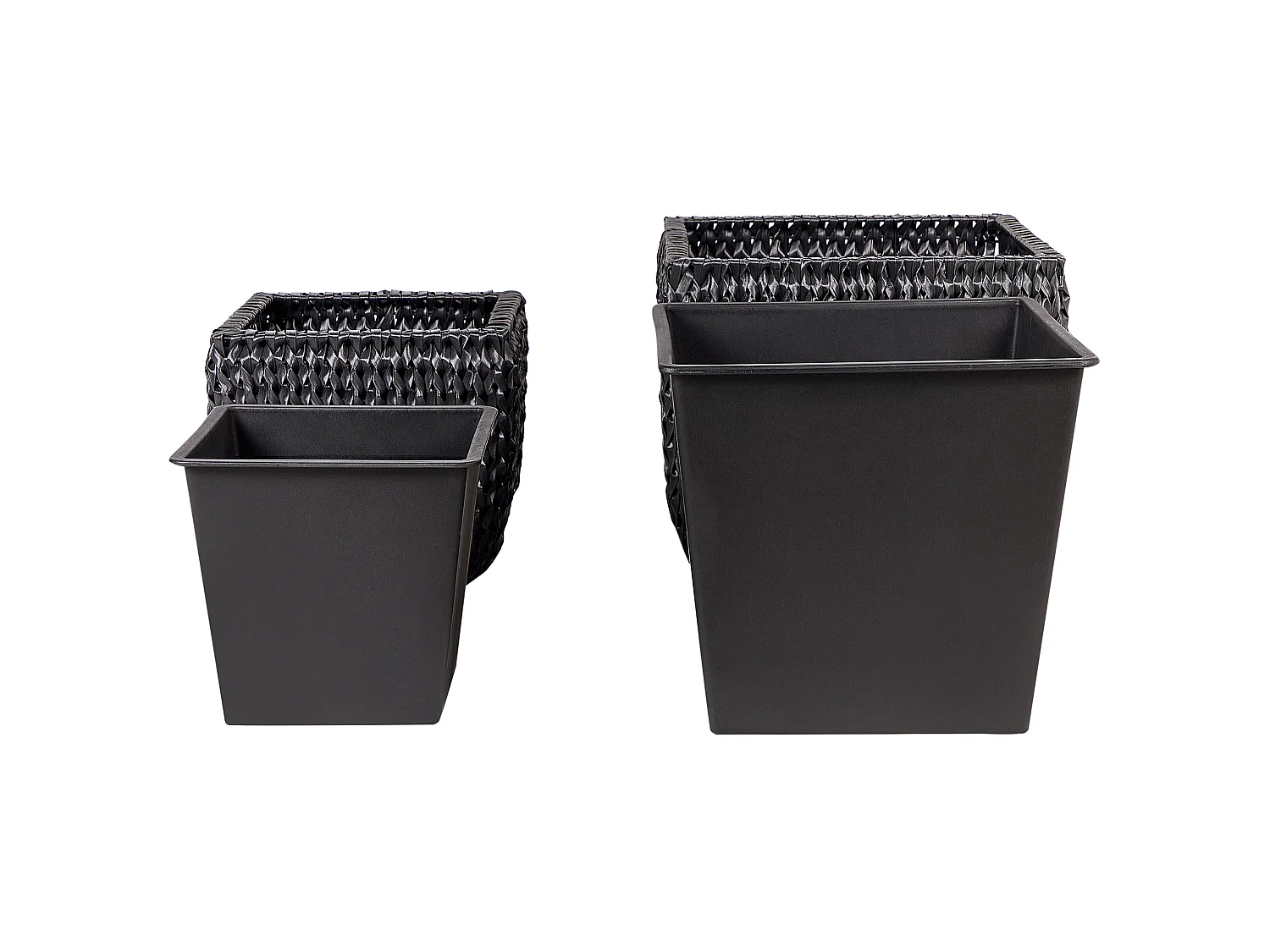 Set med 2 växtkrukor BERBERIS 34/45 cm Konstrotting Svart