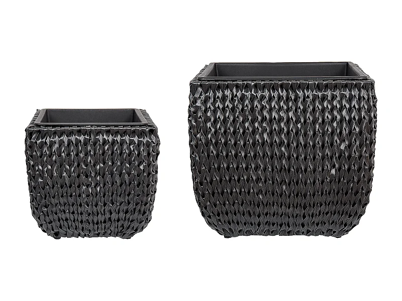 Lot de 2 pots de fleurs BERBERIS 34/45 cm Noir
