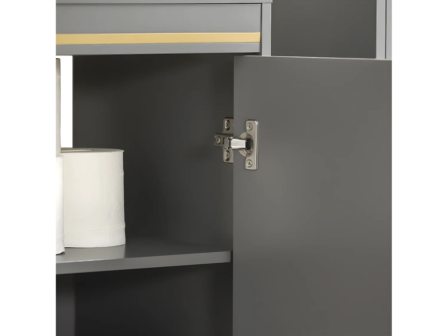 SoBuy BZR129-HG Meuble sous Lavabo, Meuble sous Vasque avec 2 Portes et 2 Étages, Meuble sur Pied de Salle de Bain, Placard Armoire