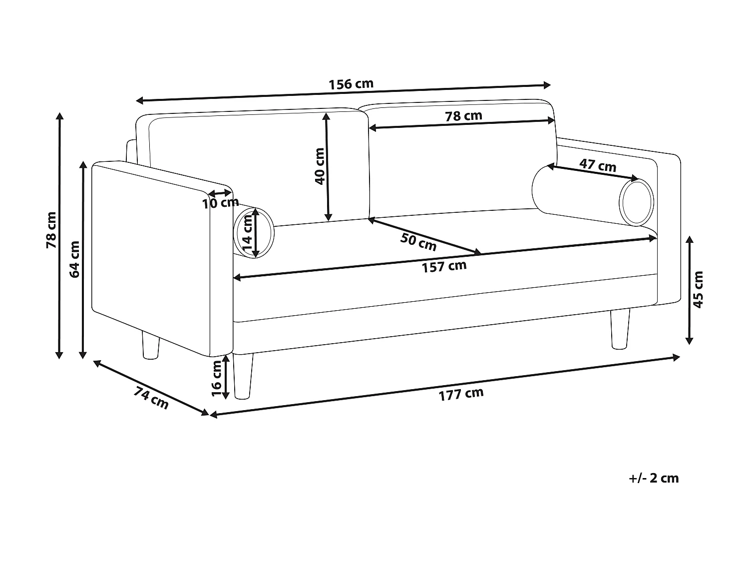 Canapé 3 places NURMO Tissu Taupe