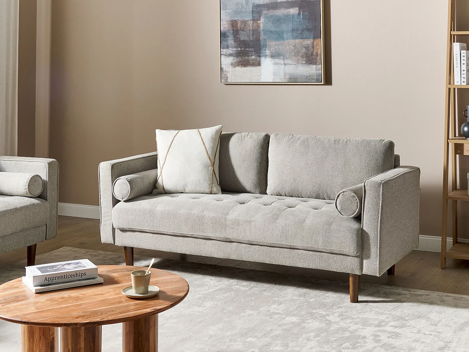 Sofa NURMO Stoff Taupe 3-Sitzer