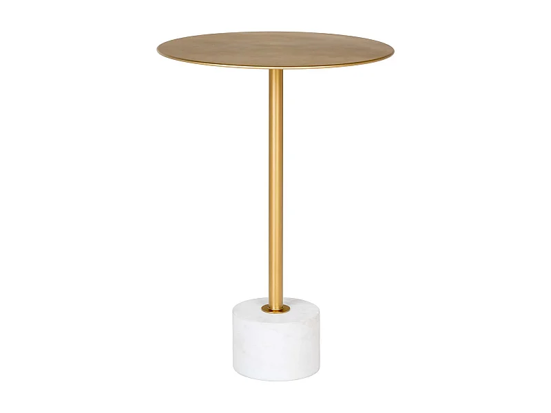 Table d'appoint en laiton et marbre LECCO Ø 41cm