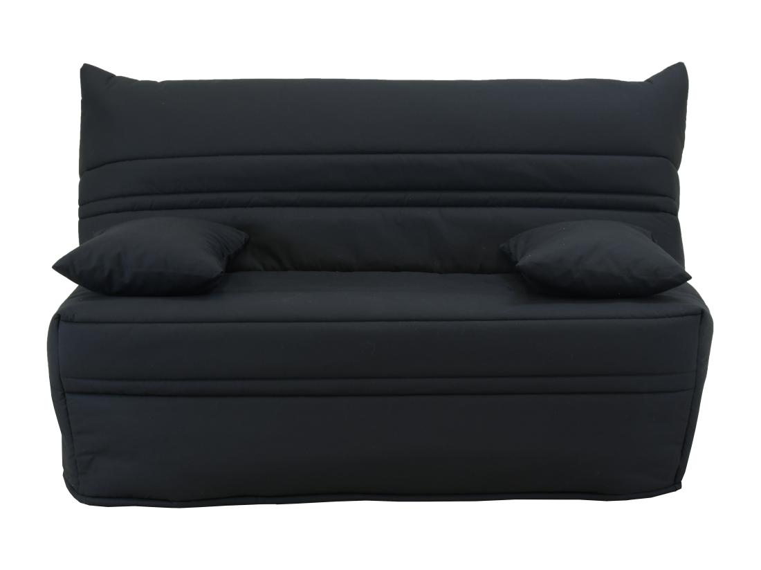 vente unique Canapé convertible BZ 100% coton fermeture assistée 160x200 cm noir CANYON III
