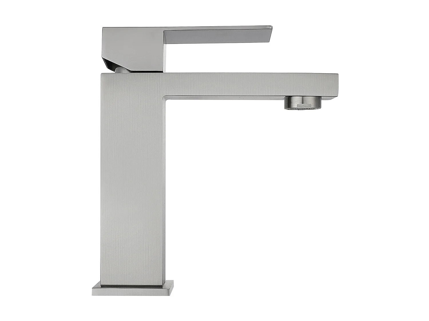 Lot de 2 robinets mitigeurs mécaniques carrés en inox - Coloris nickel brossé - H17,3 cm - CANILAS