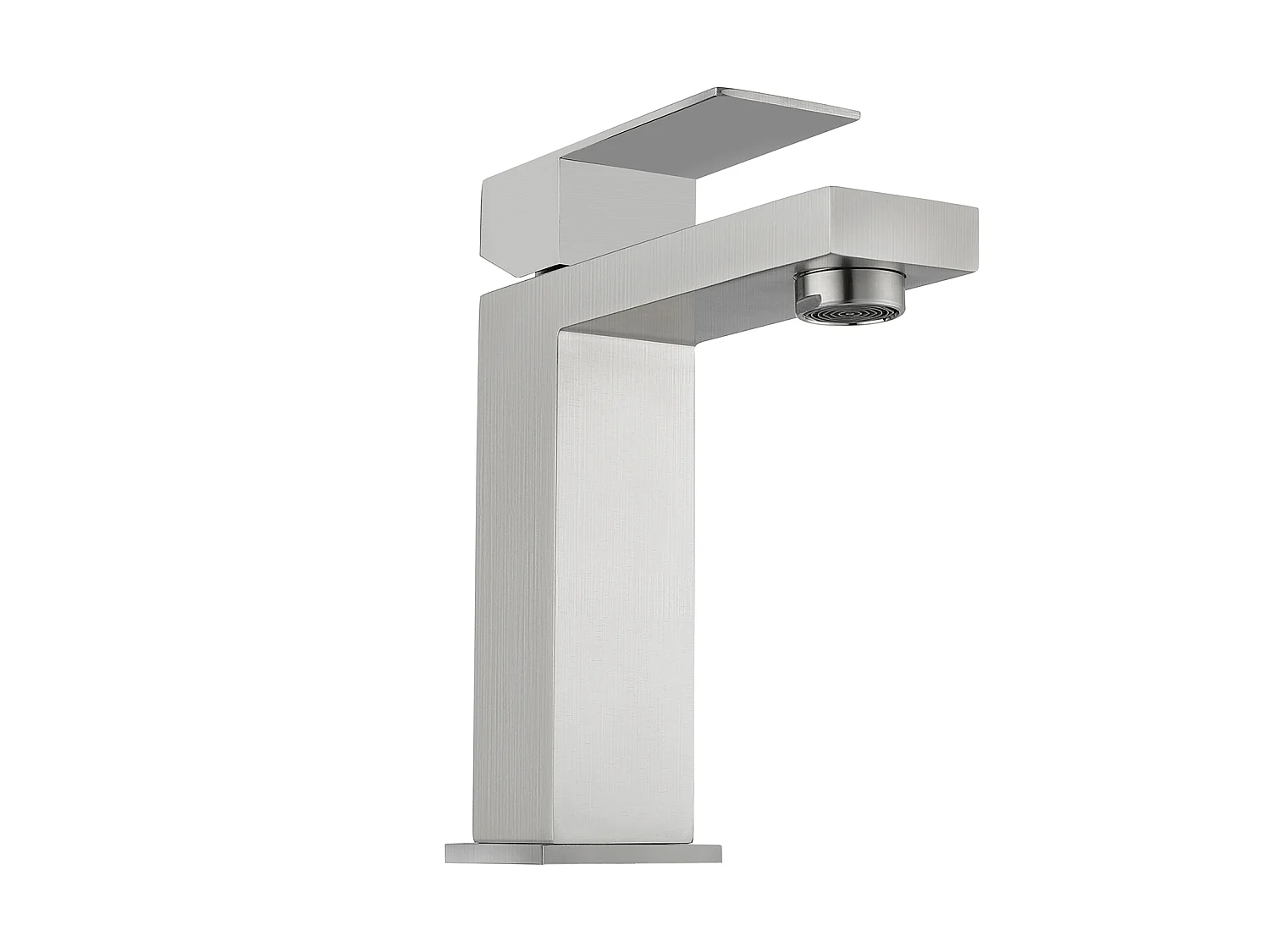 Lot de 2 robinets mitigeurs mécaniques carrés en inox - Coloris nickel brossé - H17,3 cm - CANILAS