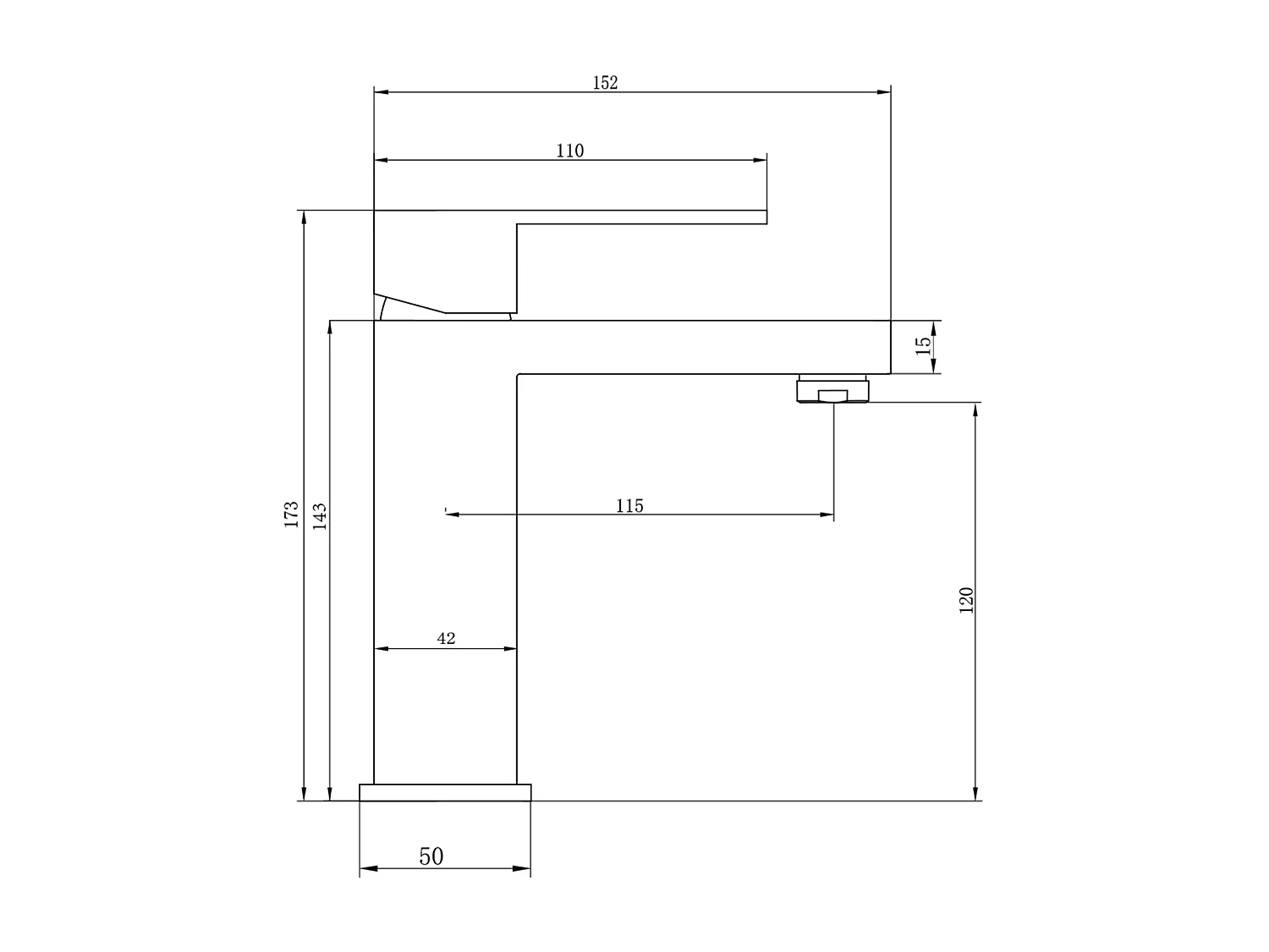 [OLD VERSION]Lote de 2 grifos mezcladores mecánicos cuadrados de acero inoxidable - Acabado en níquel cepillado - Altura de 17,3 cm - CANILAS