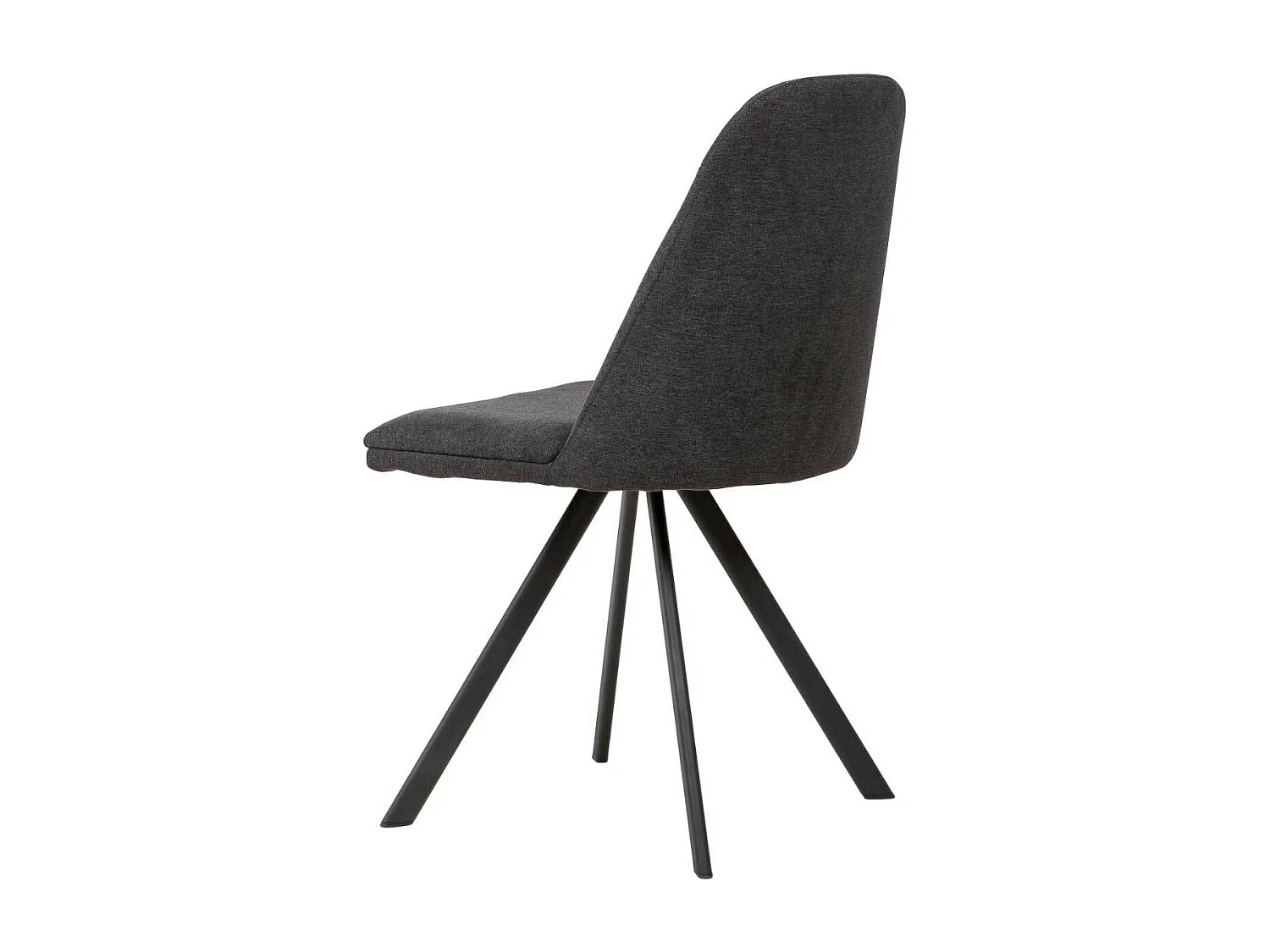 Chaise pivotante Kriza à 180º en tissu avec pieds en métal noir – Design contemporain-Couleur Gris anthracite