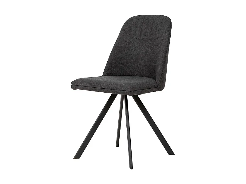 Chaise pivotante Kriza à 180º en tissu avec pieds en métal noir – Design contemporain-Couleur Gris anthracite