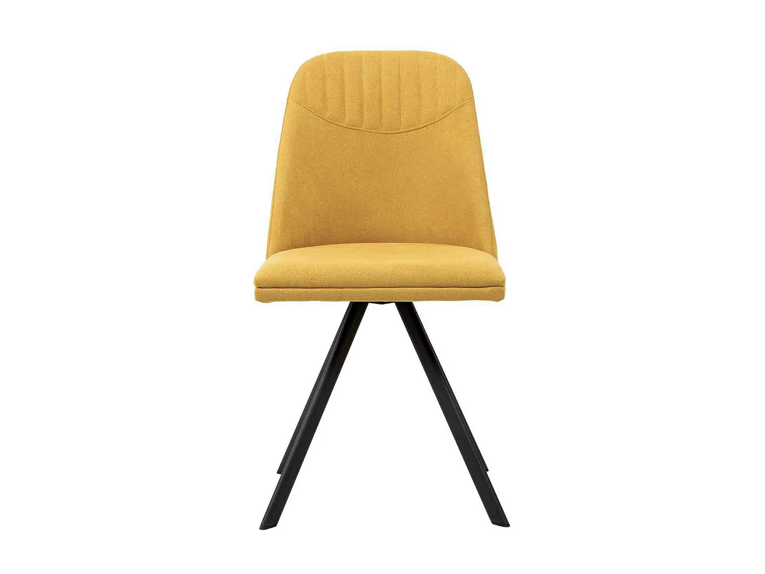 Chaise pivotante à 180º tissu et pieds métal noir Kriza-Couleur Jaune moutarde
