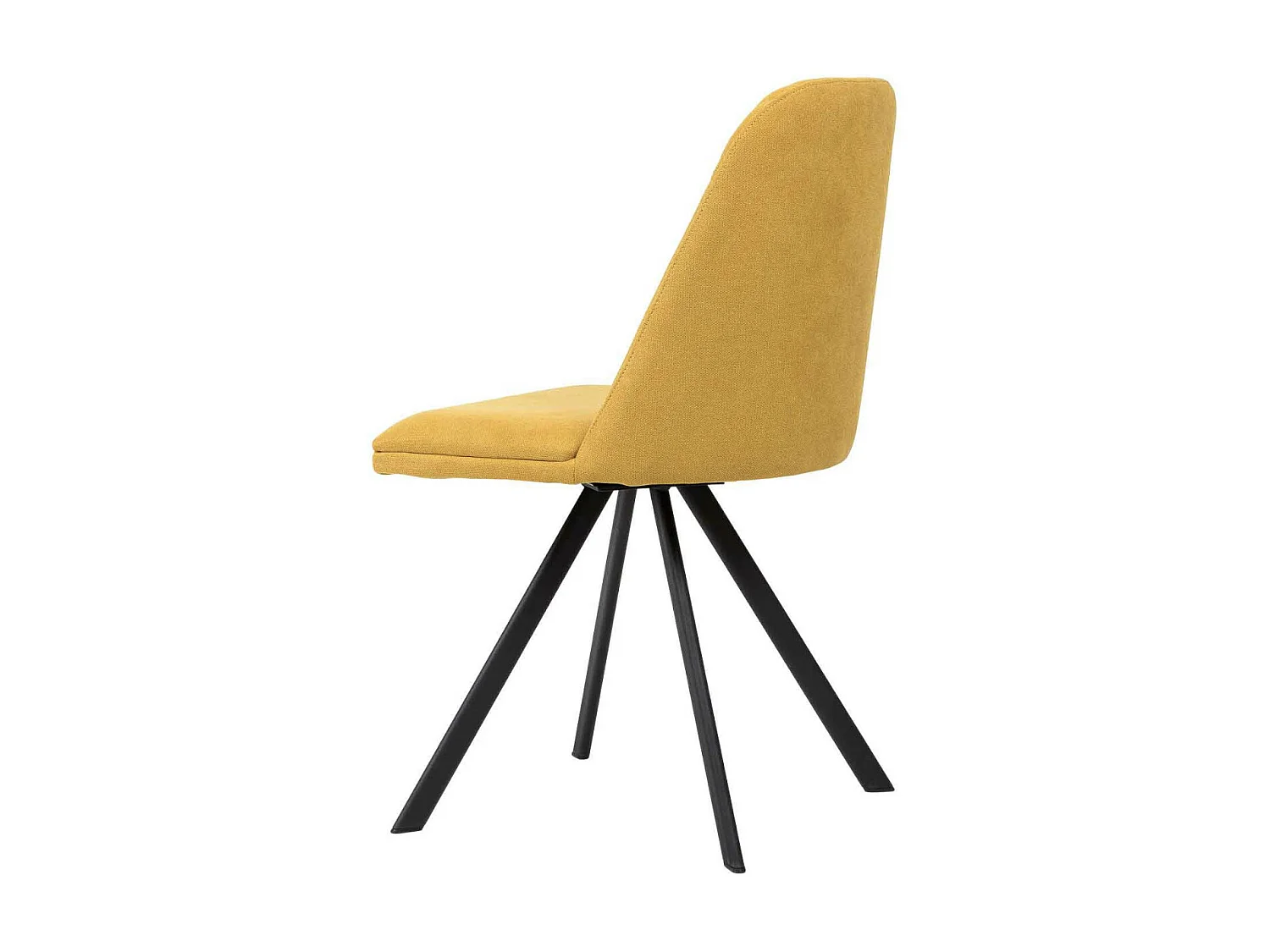 Chaise pivotante à 180º tissu et pieds métal noir Kriza-Couleur Jaune moutarde