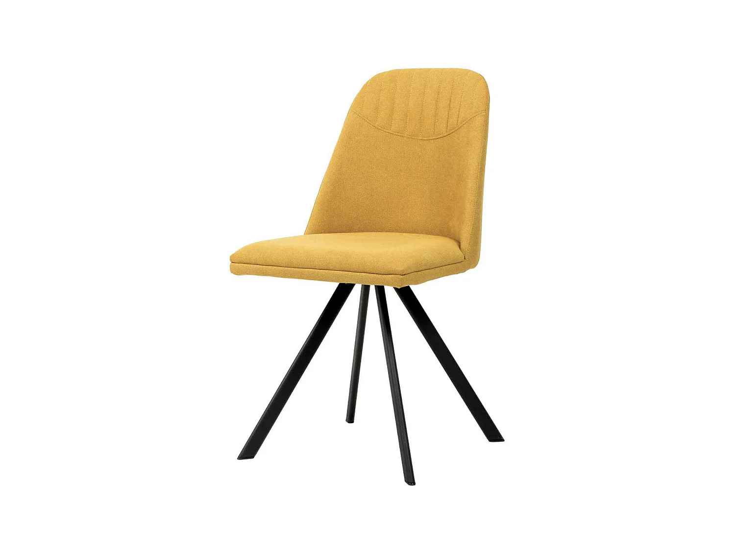Chaise pivotante à 180º tissu et pieds métal noir Kriza-Couleur Jaune moutarde