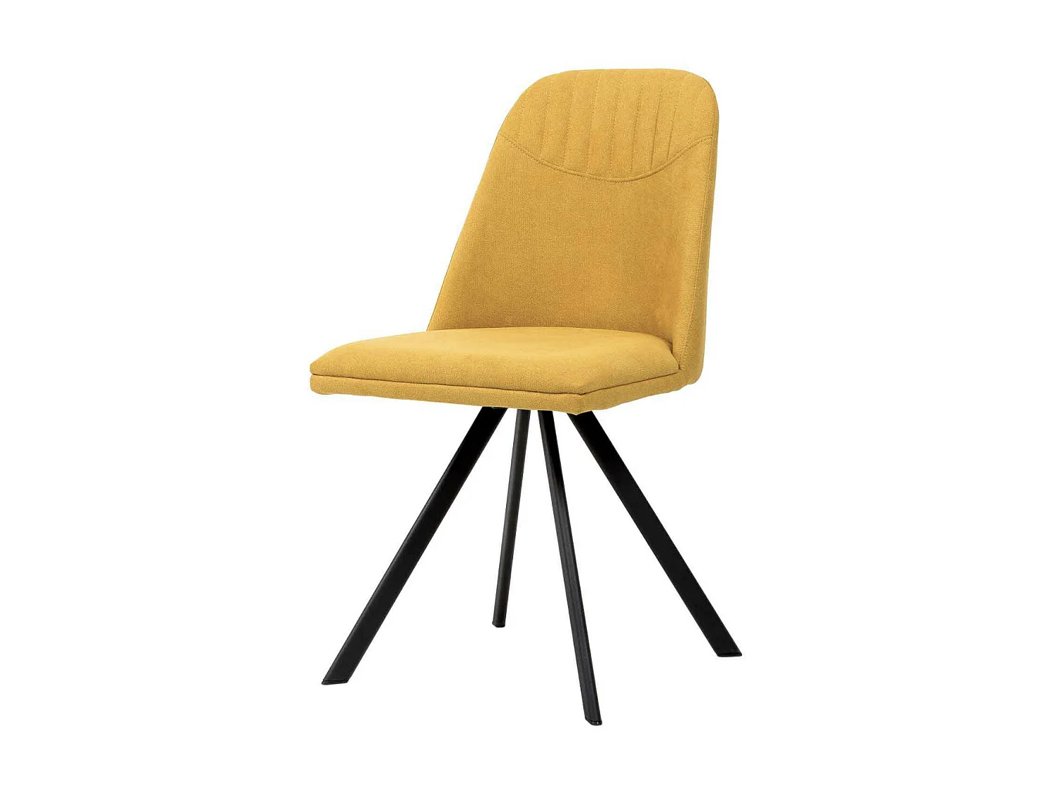 Chaise pivotante à 180º tissu et pieds métal noir Kriza-Couleur Jaune moutarde