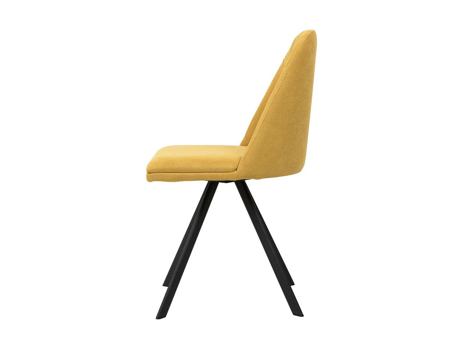 Chaise pivotante à 180º tissu et pieds métal noir Kriza-Couleur Jaune moutarde