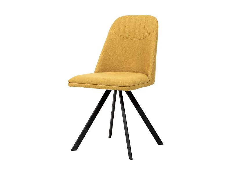 Chaise pivotante à 180º tissu et pieds métal noir Kriza-Couleur Jaune moutarde