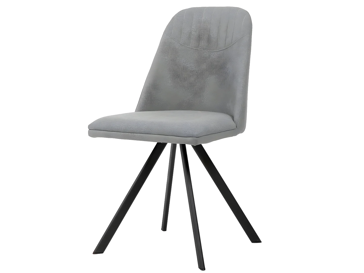 Chaise pivotante Kriza à 180º en tissu avec pieds en métal noir – Design contemporain-Couleur Gris clair