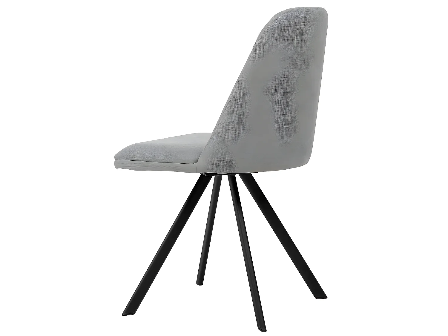 Chaise pivotante Kriza à 180º en tissu avec pieds en métal noir – Design contemporain-Couleur Gris clair