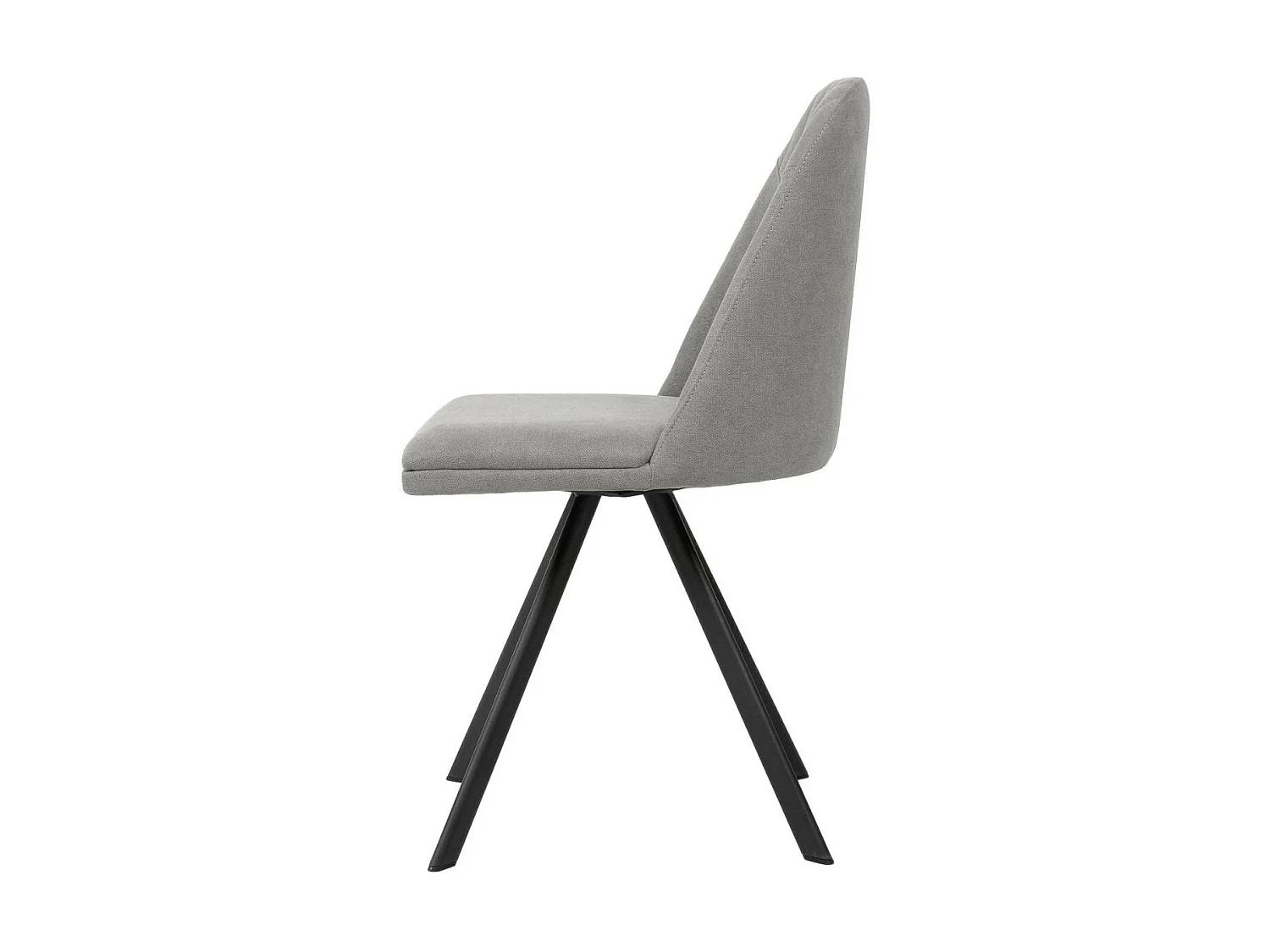 Chaise pivotante Kriza à 180º en tissu avec pieds en métal noir – Design contemporain-Couleur Gris clair