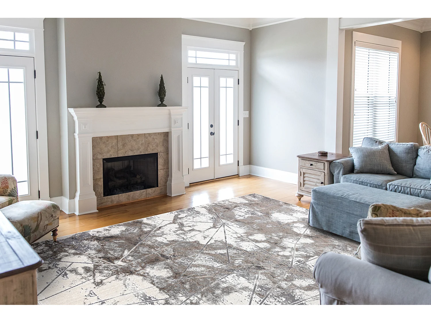 Tapijt NOBLE modern 1515 64 marmeren , geometrisch , Structureel, twee 80x150 cm