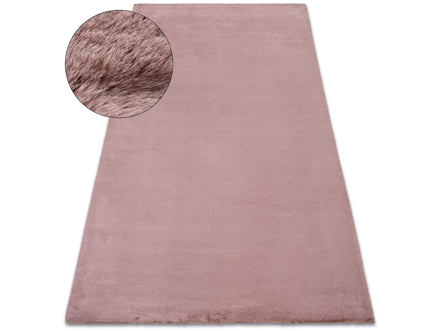 Tapijt BUNNY rozekleuring IMITATIE konijnenvacht 80x150 cm