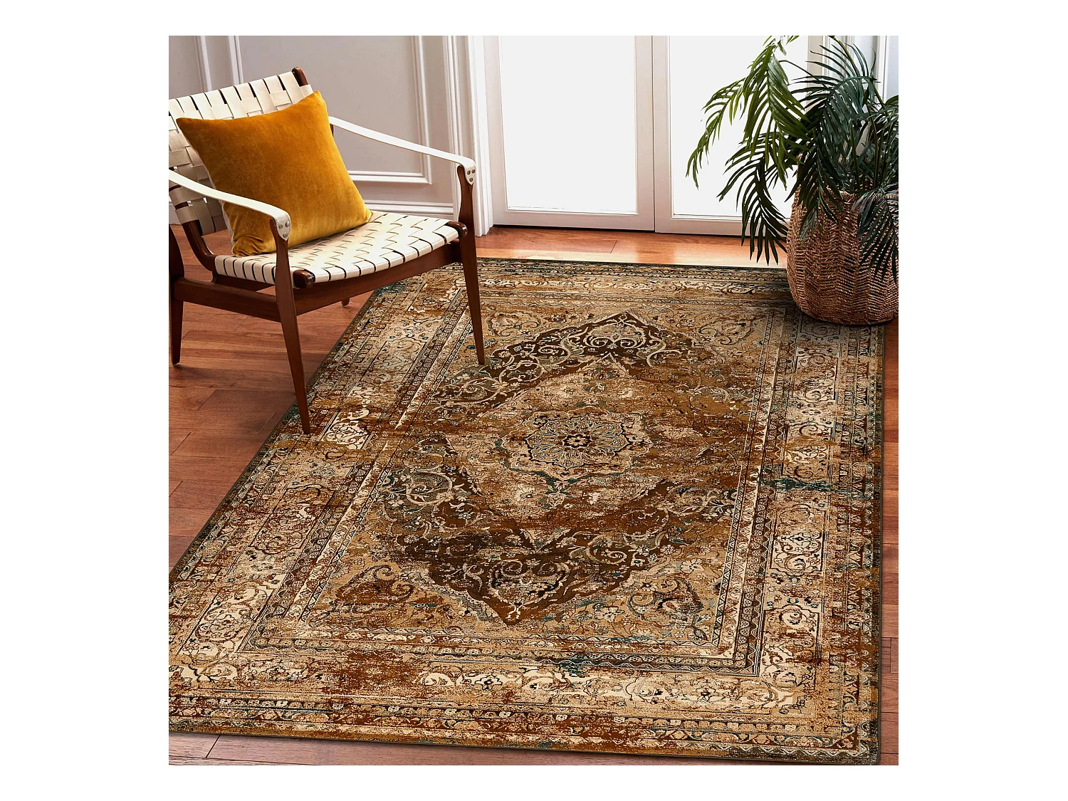 Tapis en laine SUPERIOR NURI cognac 135x200 cm