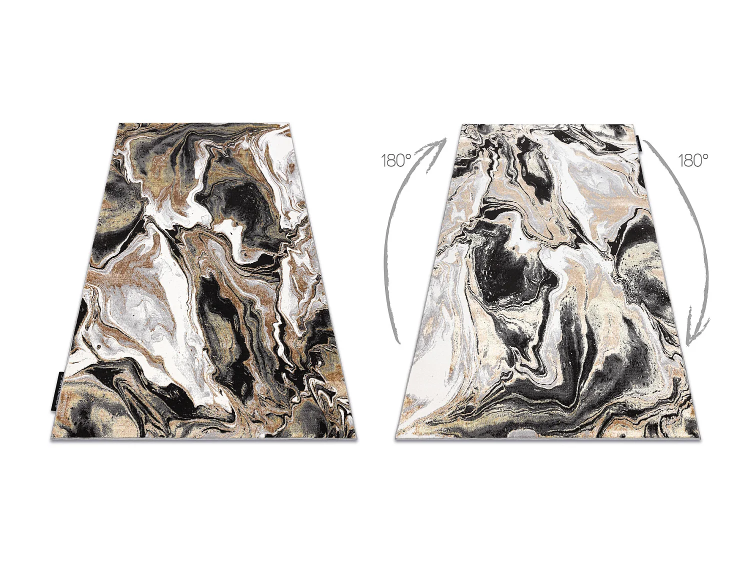 Tapijt DE LUXE modern 622 Abstractie - Structureel crème / goud 240x340 cm