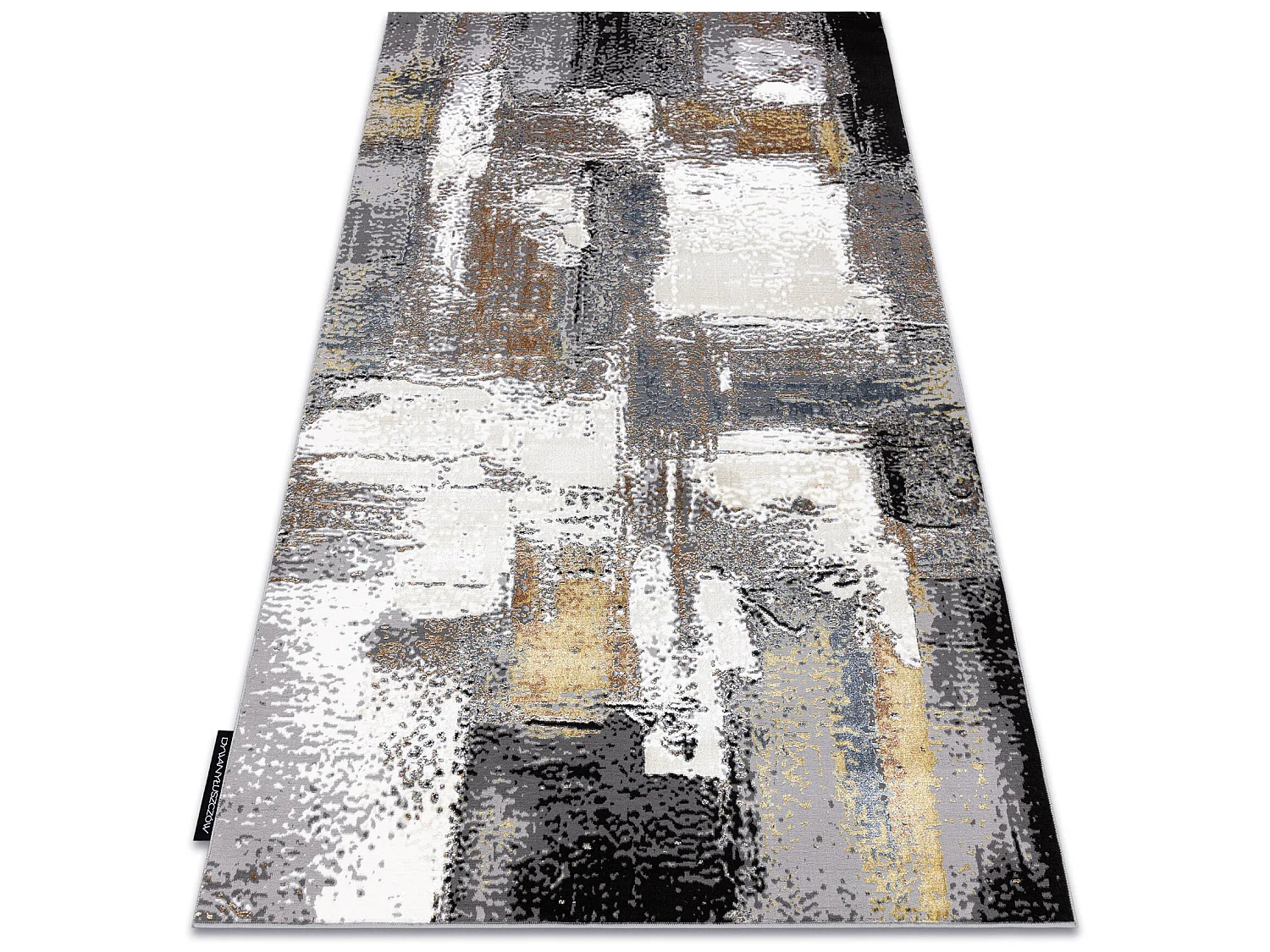 Tapijt DE LUXE modern 633 Abstractie - Structureel crème / goud 240x340 cm