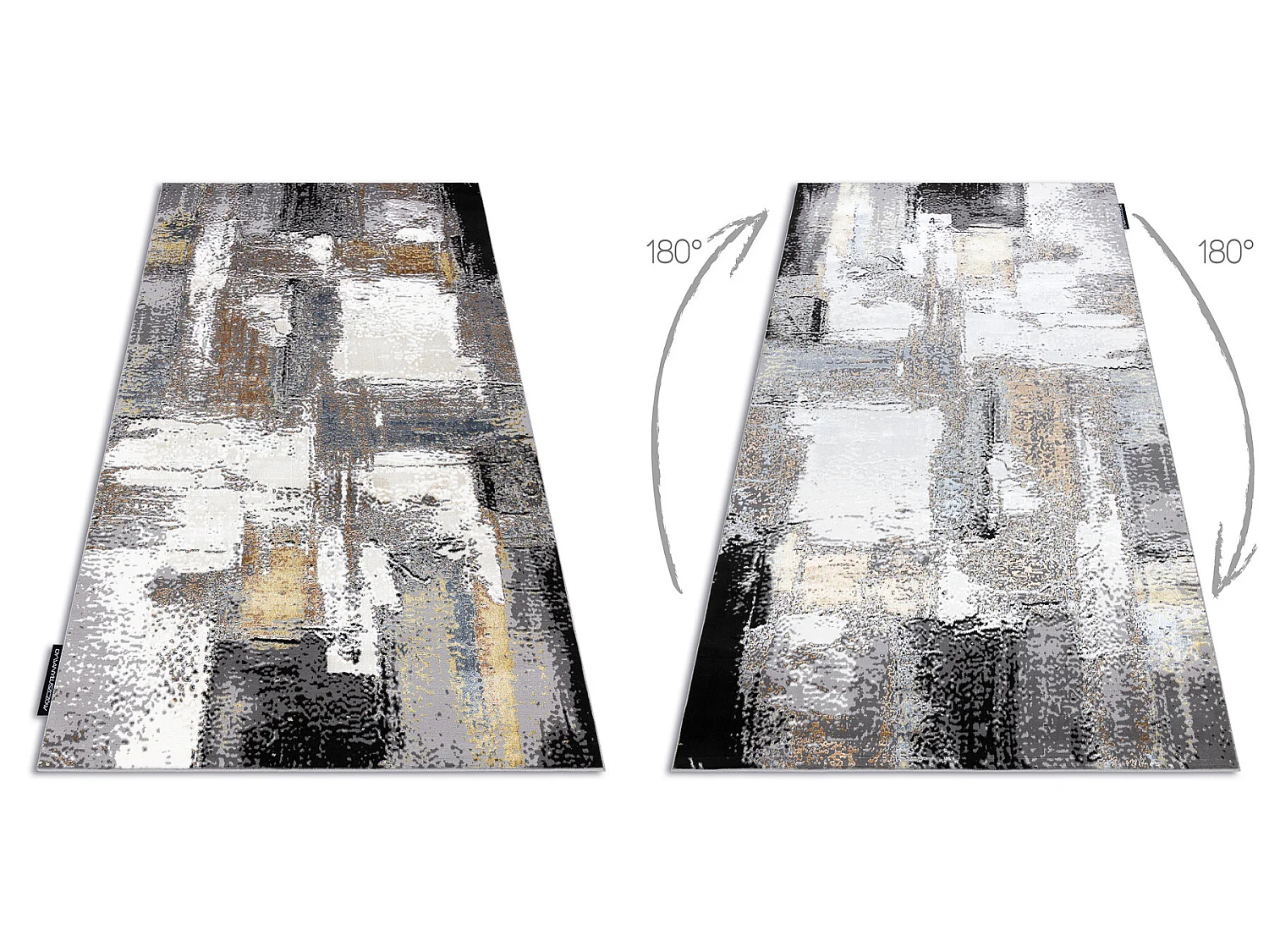 Tapijt DE LUXE modern 633 Abstractie - Structureel crème / goud 240x340 cm