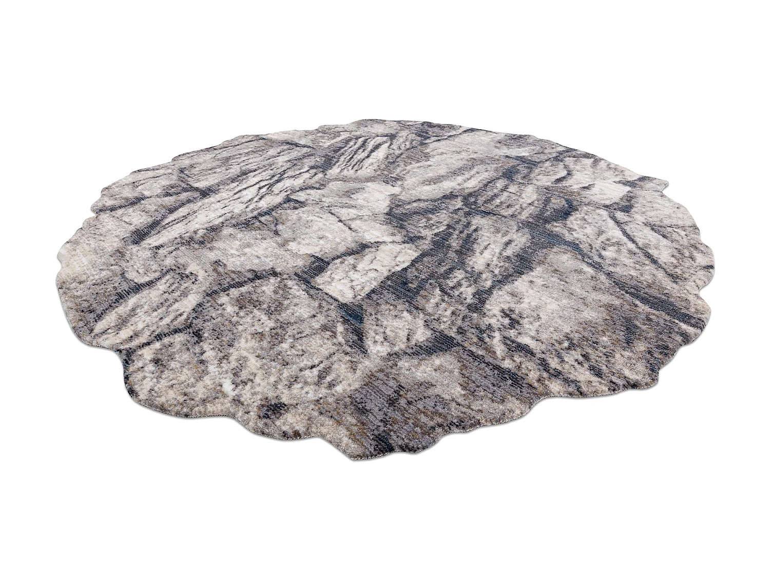 Tapis TINE 75417B Roche, calcul - moderne, forme irrégulière crème  160x160 cm