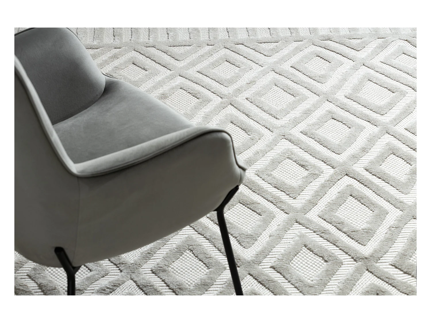 Tapis SANTO SIZAL 58377 diamants, géométrique, zigzag beige 200x290 cm