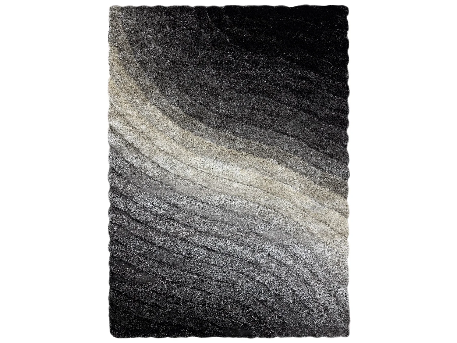 Tapis moderne FLIM 006-B1 shaggy, Vagues - Structural gris 80x150 cm