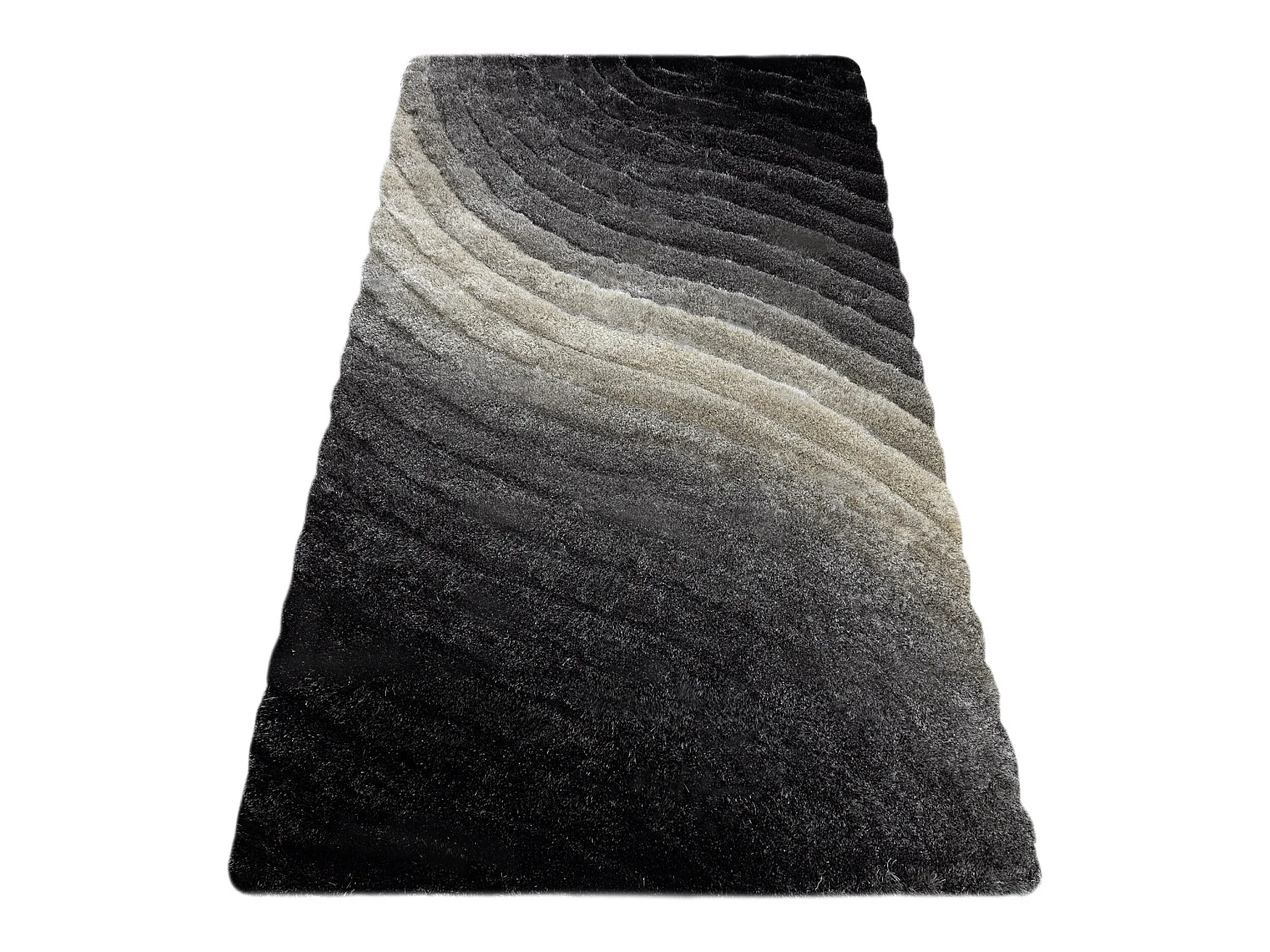 Tapijt shaggy FLIM 006-B1 modern, Golven - Structureel, grijs 80x150 cm