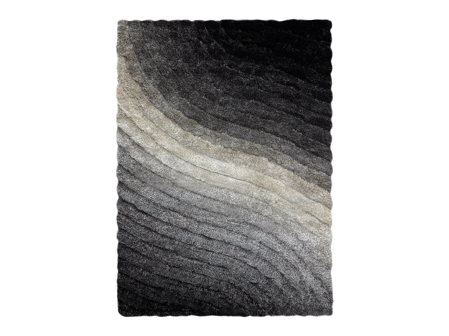 Tapis moderne FLIM 006-B1 shaggy, Vagues - Structural gris 80x150 cm
