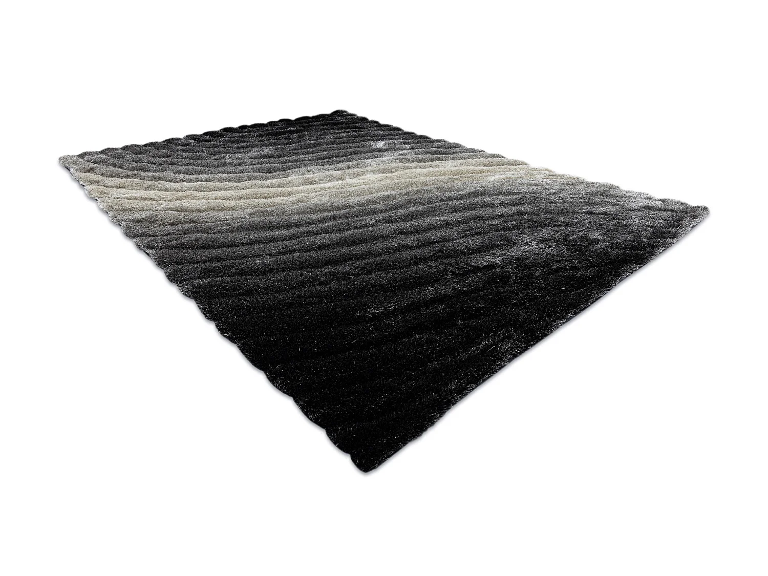 Tapis moderne FLIM 006-B1 shaggy, Vagues - Structural gris 80x150 cm