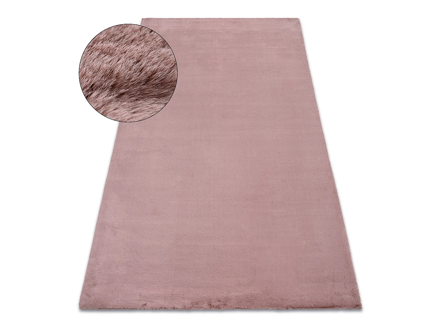Tapijt BUNNY rozekleuring IMITATIE konijnenvacht 140x190 cm