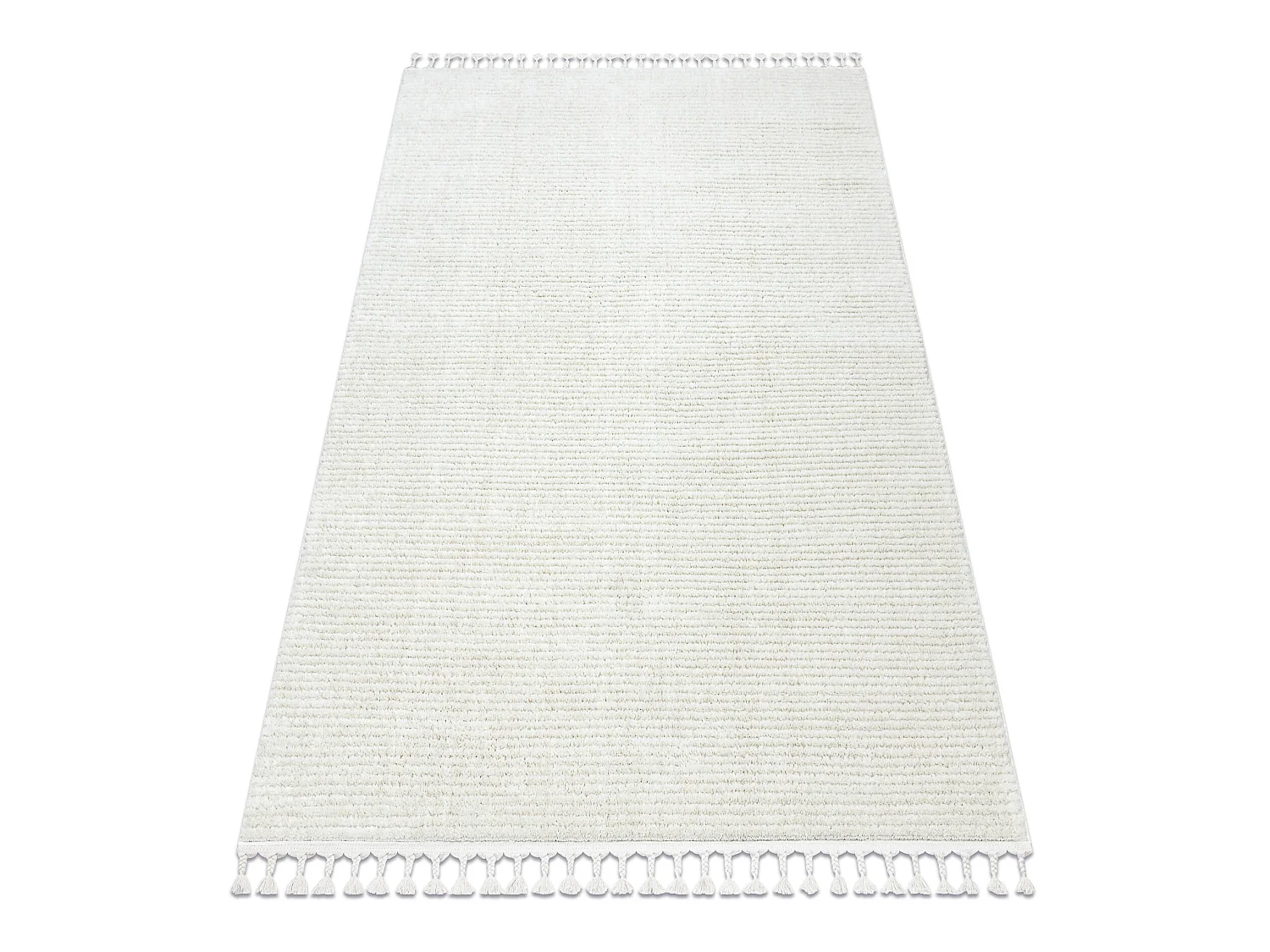 Tapis SEVILLA PC00B rayures blanc Franges berbère marocain shaggy 80x150 cm