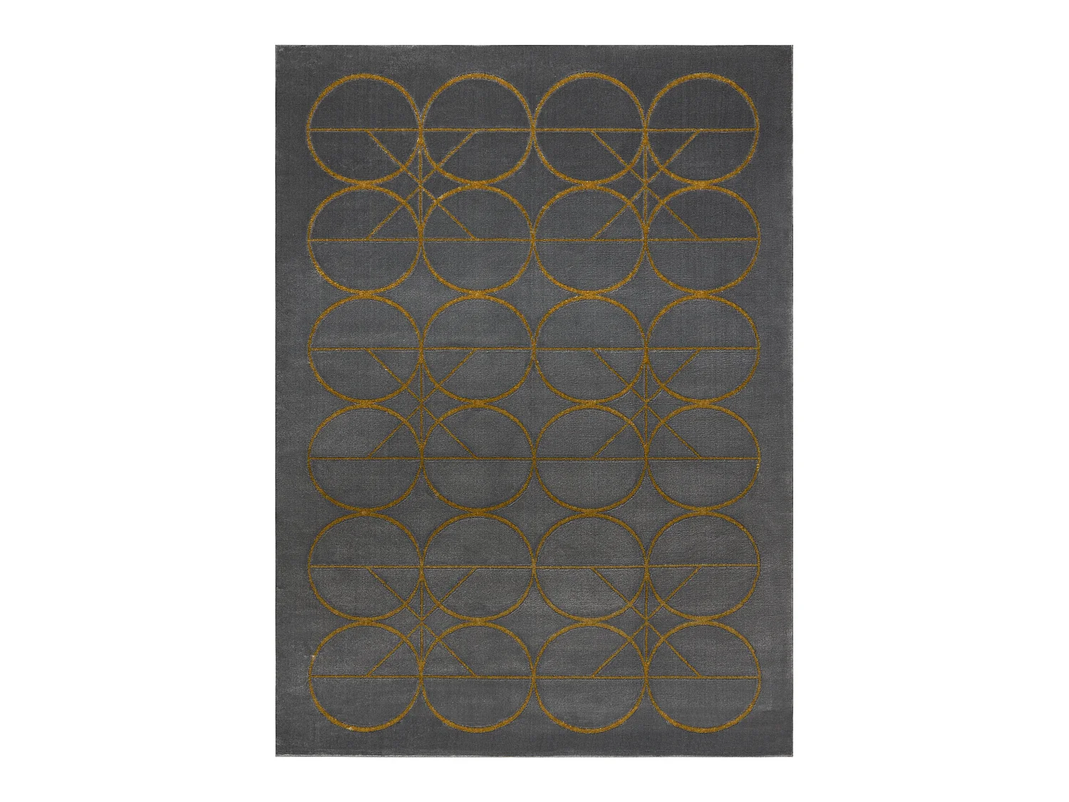 Tapis EMERALD exclusif 1010 glamour, élégant cercles gris / or 120x170 cm