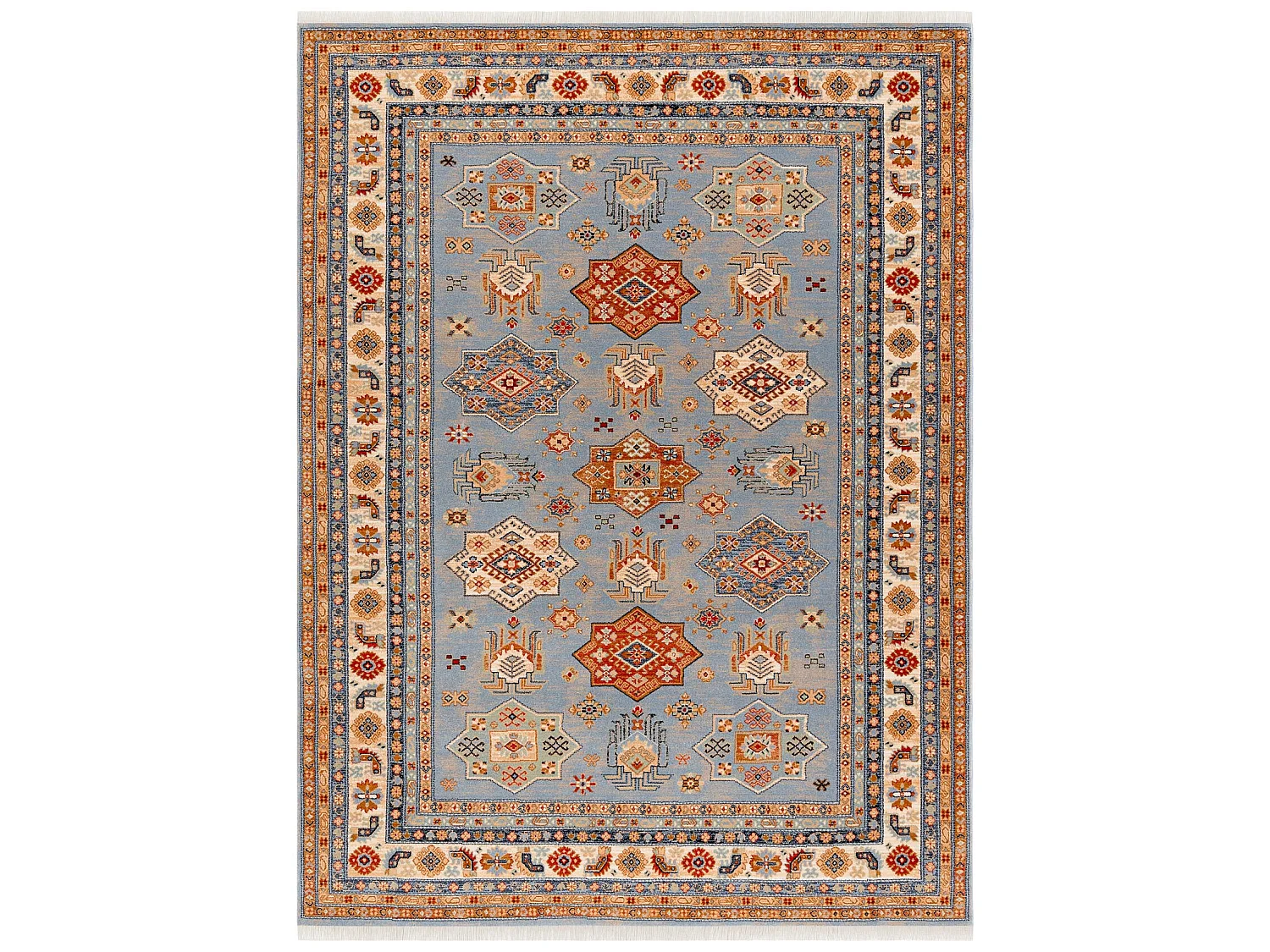Tapijt KESHAN Frame oosters 7683/53544 beige / blauw 200x290 cm